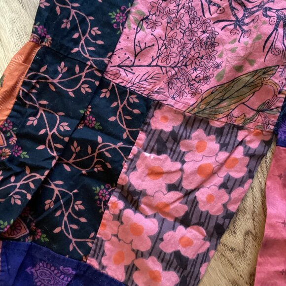 VTG Hippie Patchwork Harem Boho Beach Festival Pants O/S Elastic Waist Gypsycore - Picture 2 of 2